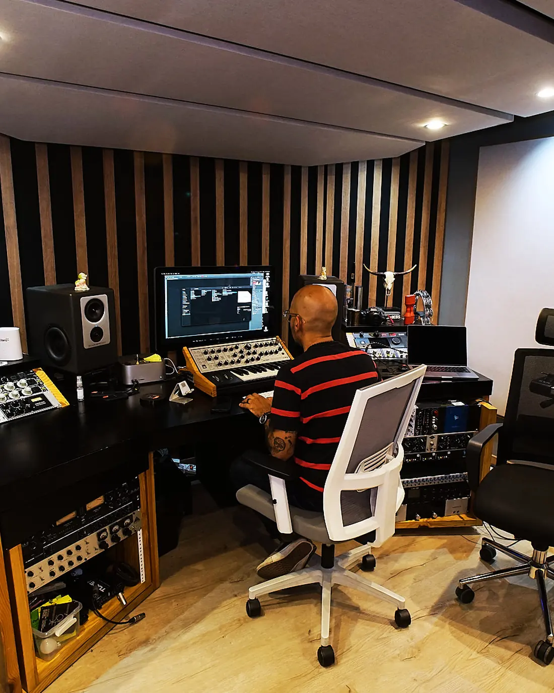 Estudio de grabación con tratamiento acústico